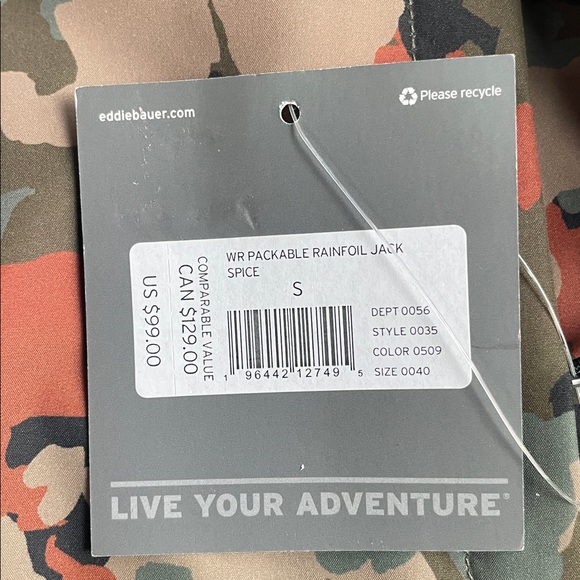 Eddie Baur Packable Camouflage Rainfoil Jacket, Small - Picture 7 of 13
